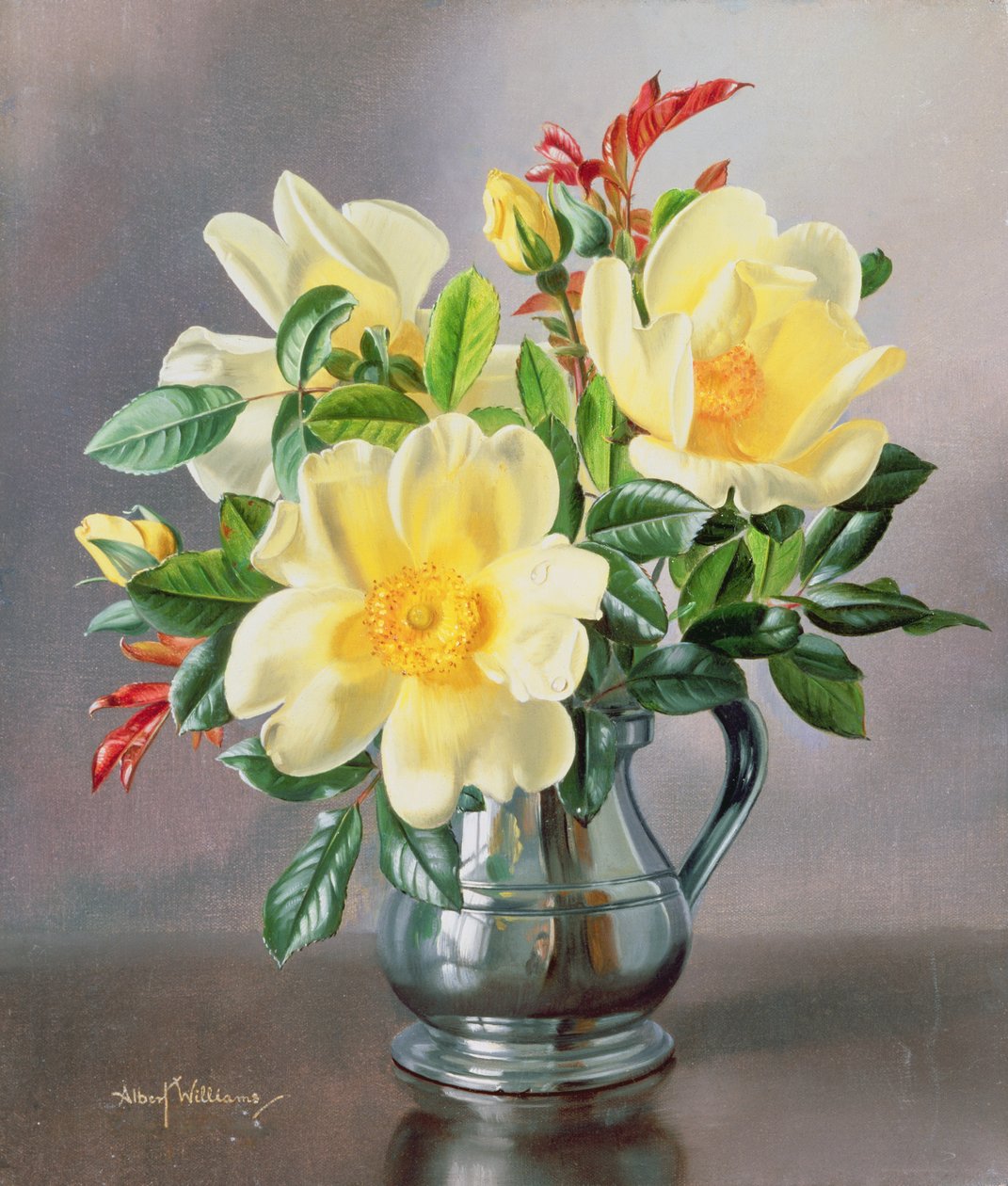 AB96 Rosas Amarelas em uma Caneca de Albert Williams