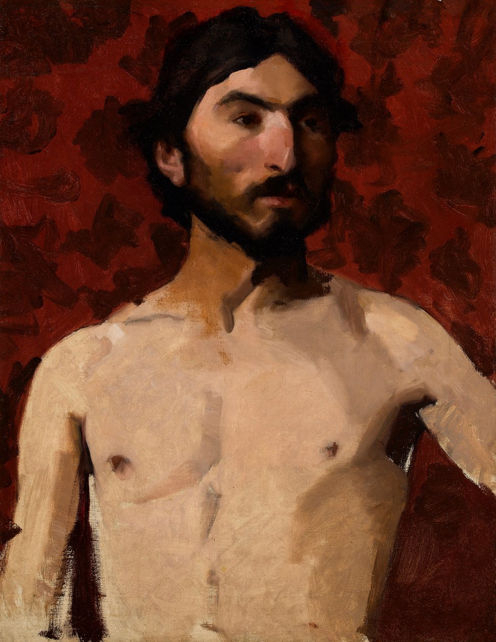 Estudo da Vida - homem barbudo, década de 1880 de Albert de Belleroche