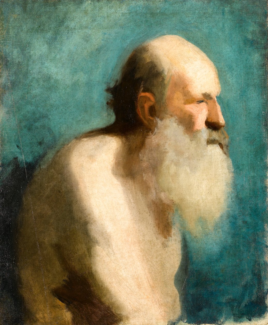 Perfil de estudo de um homem velho, c.1880 de Albert de Belleroche