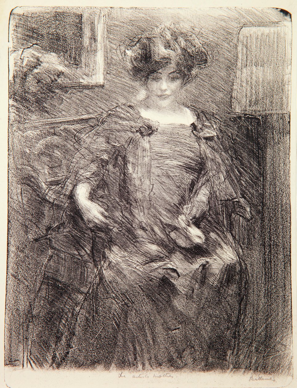 A mãe do artista (litografia) de Albert de Belleroche