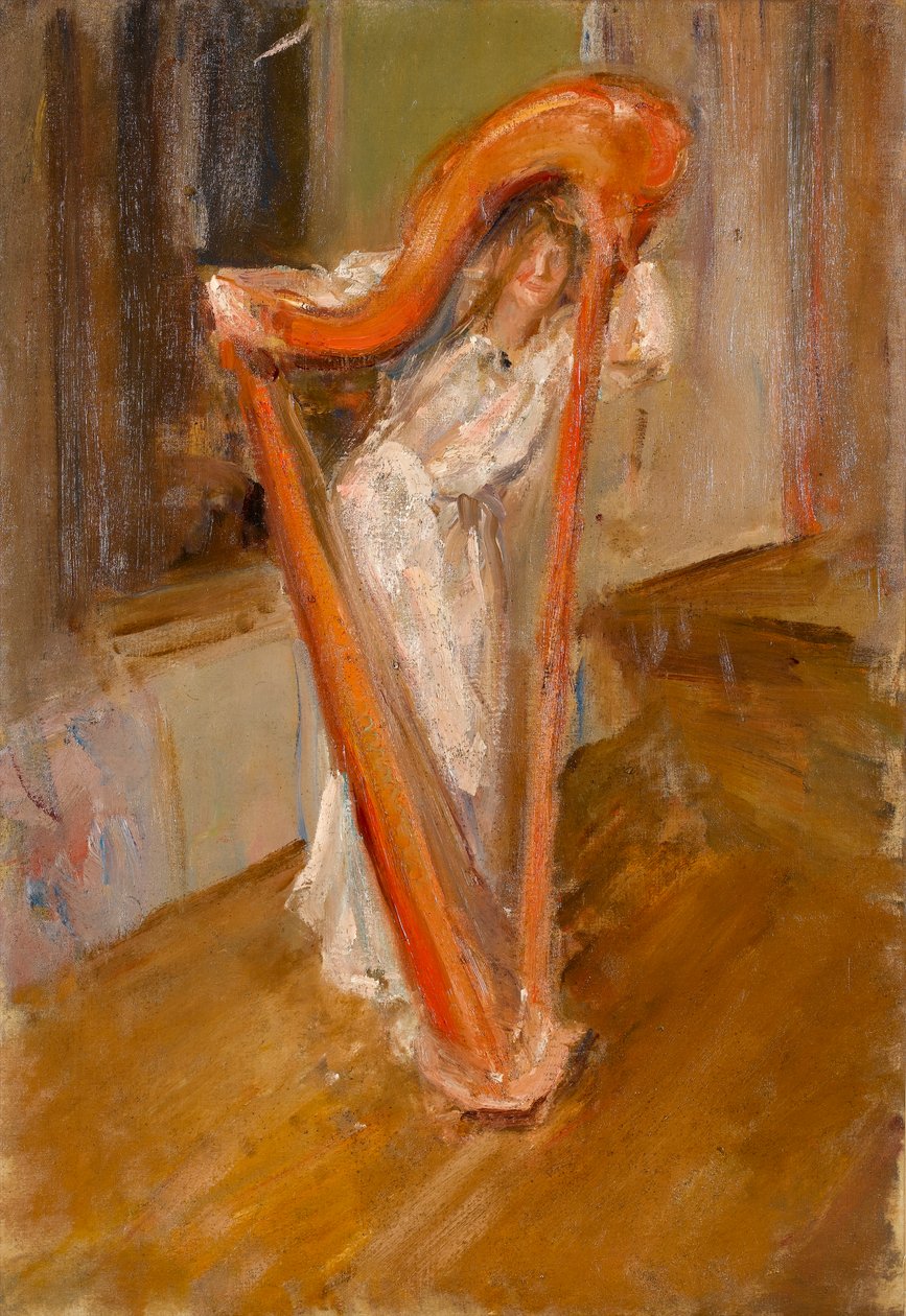 Mulher com harpa, 1903 de Albert de Belleroche