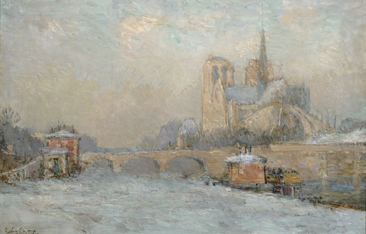 Quai de la Tournelle e Nossa Senhora de Paris, 1909 de Albert Charles Lebourg