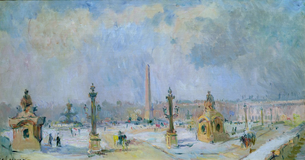 A Place de la Concorde, Paris de Albert Charles Lebourg