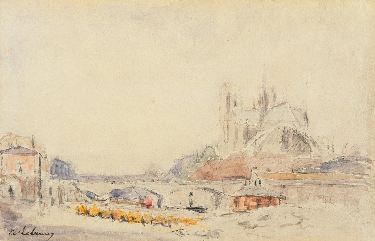 Vista, de, a, pont, la, Tournelle, e, notre-senhora, de, paris de Albert Charles Lebourg