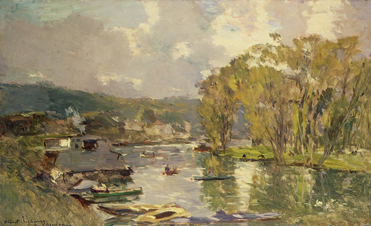 Ao longo do Sena em Meudon, c.1893 (óleo sobre tela) de Albert Charles Lebourg