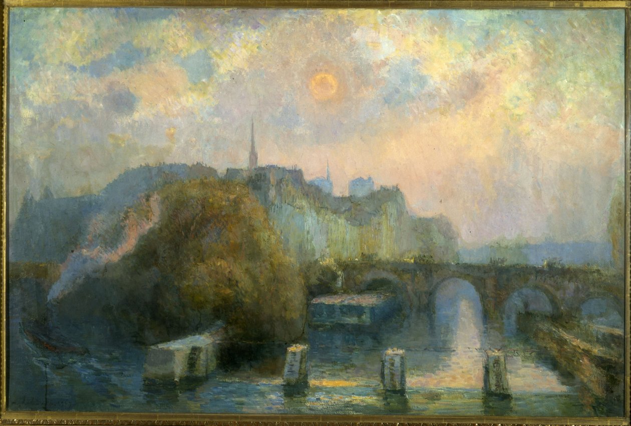La Cité, Paris, manhã de outono de Albert Charles Lebourg