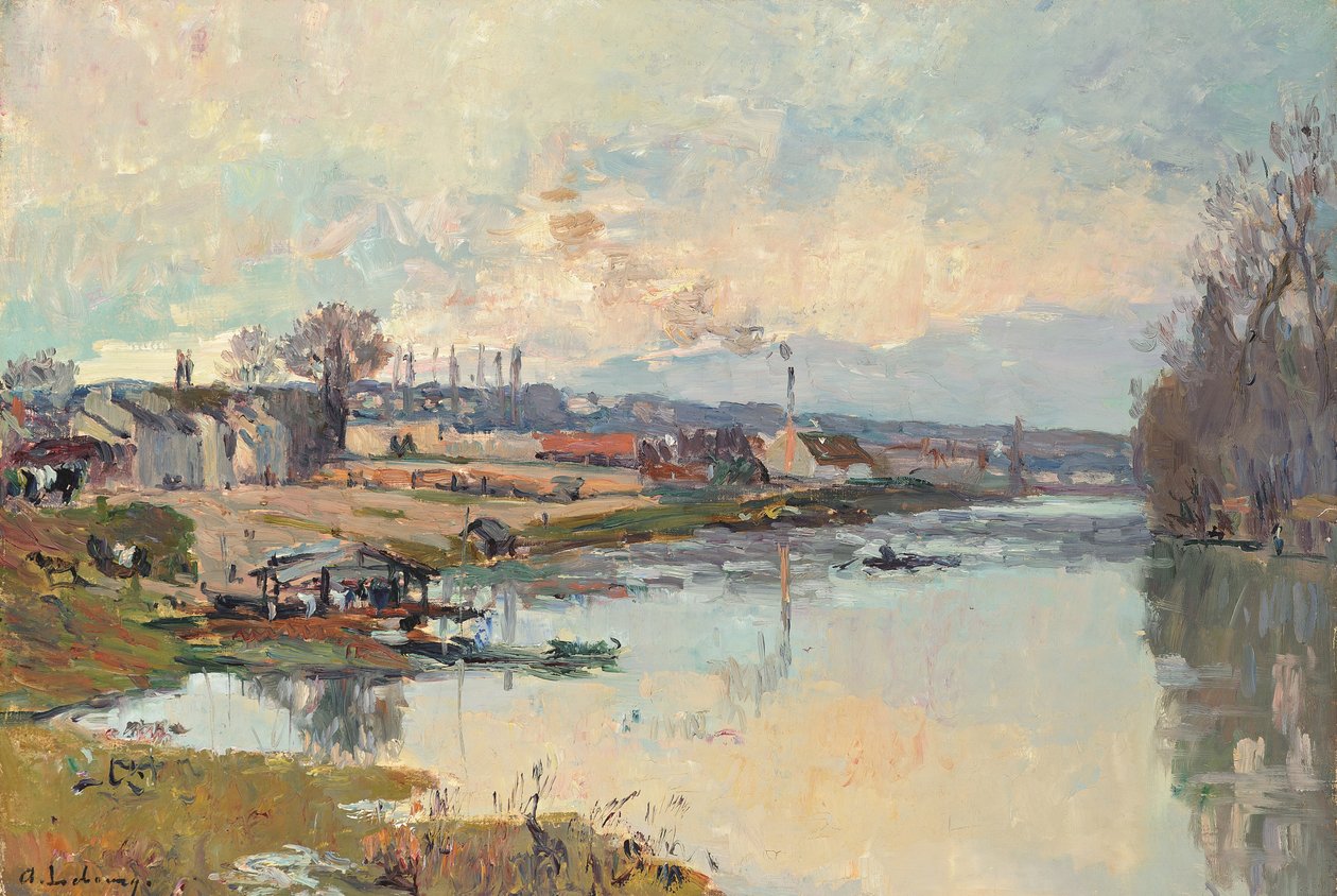 O Sena em Port Marly (óleo sobre tela) de Albert Charles Lebourg