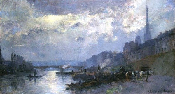 O Sena em Rouen (óleo sobre tela) de Albert Charles Lebourg