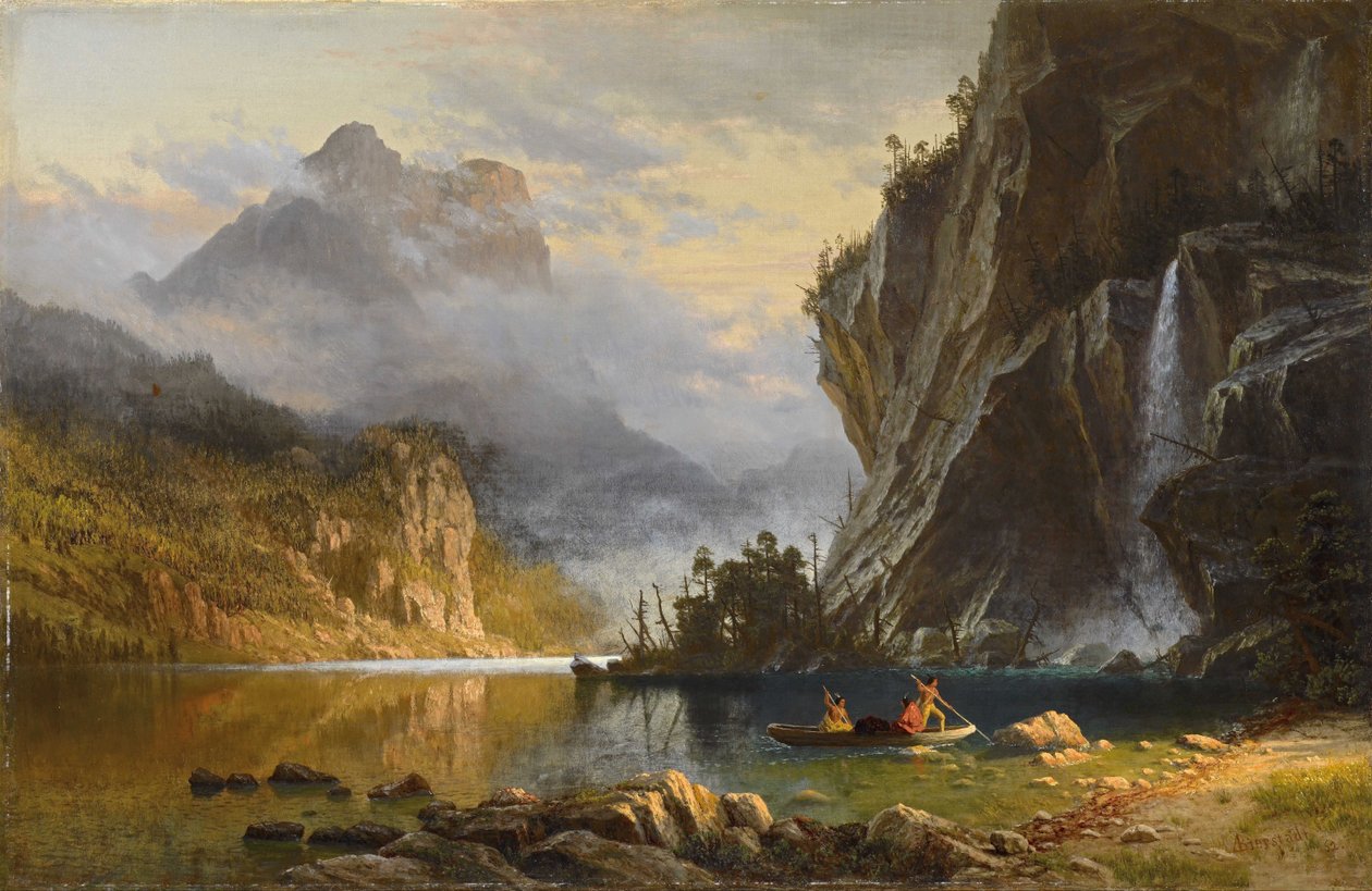 Índios pesca submarina de Albert Bierstadt