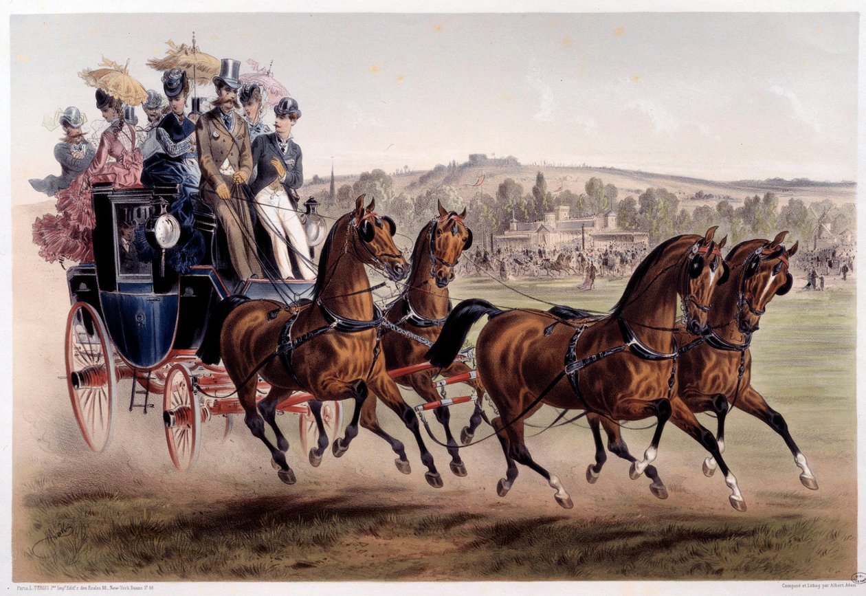 Carteiro, o regresso das corridas Imprimir por Albert Adam (1833-?) Paris do século XIX, Musee Carnavalet de Albert Adam