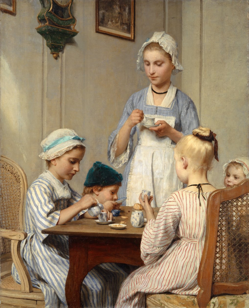 Crianças no café da manhã, 1879 de Albert Anker