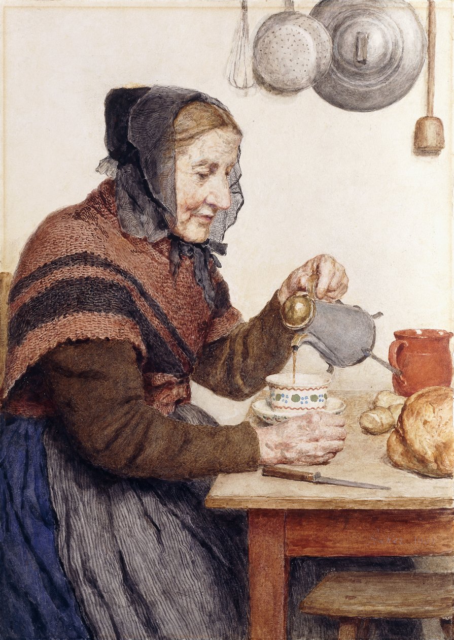 Avó com café, 1904 de Albert Anker