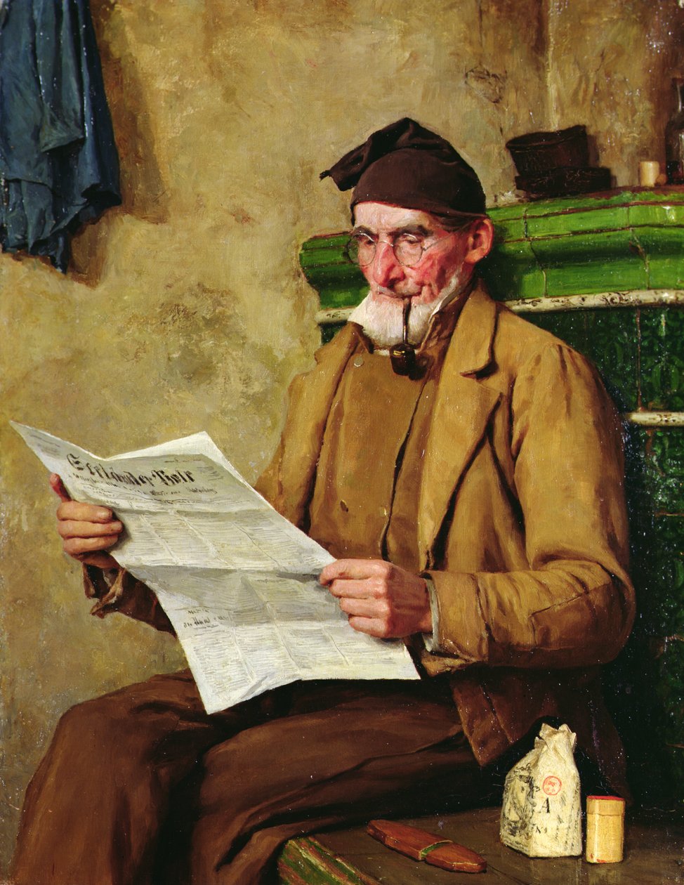 Leitura do Antigo Feissli do Jornal de Albert Anker