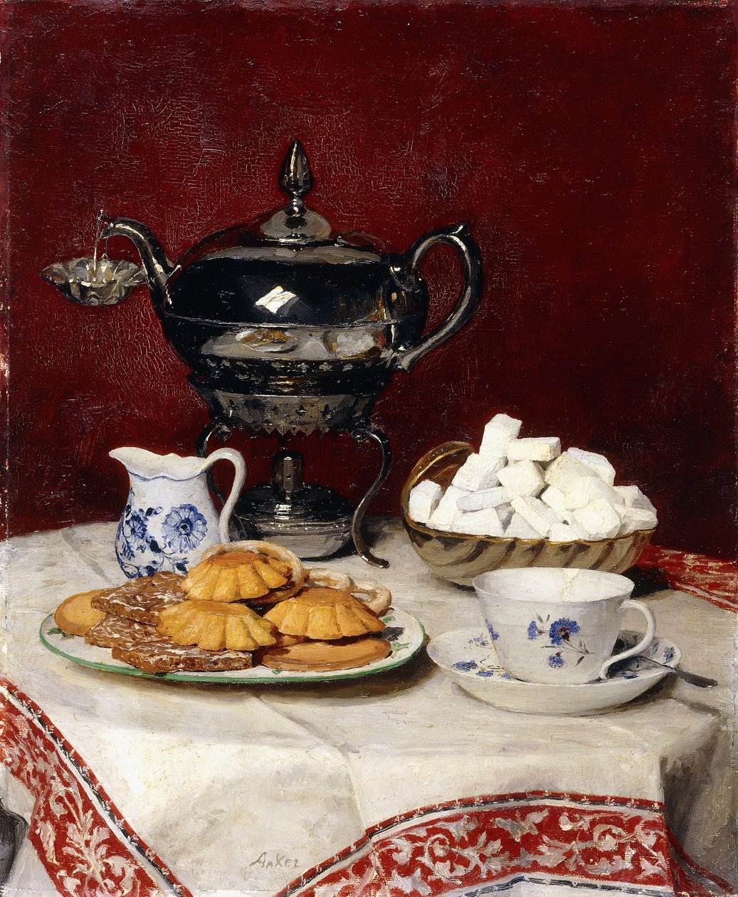 Natureza morta: Chá saboroso, 1897 de Albert Anker