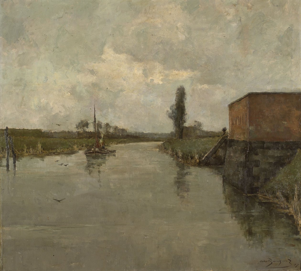 Vista dos arredores de Dendermonde de Albert Baertsoen