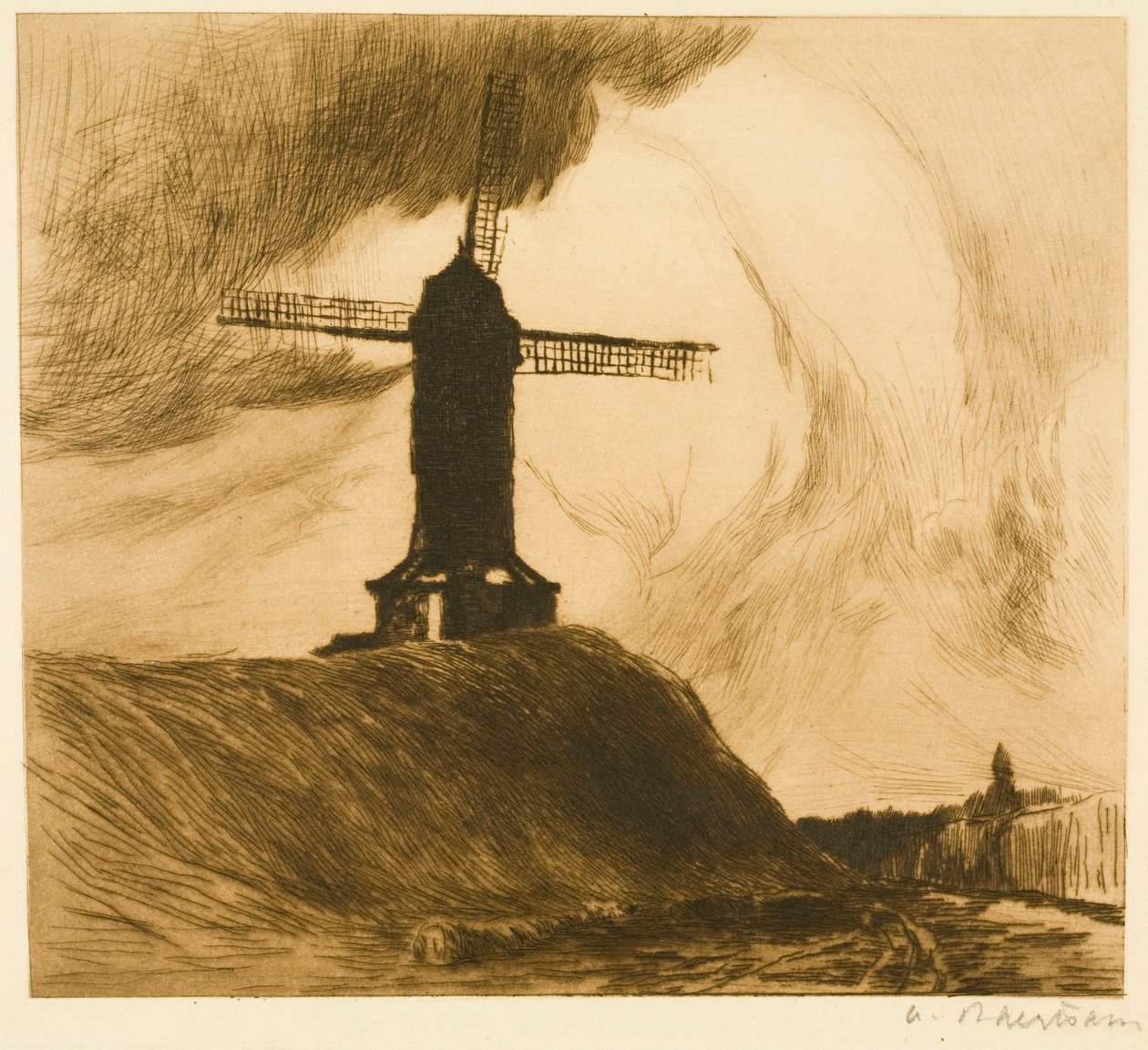 Mühle auf den Wällen I (Brügge) de Albert Baertsoen