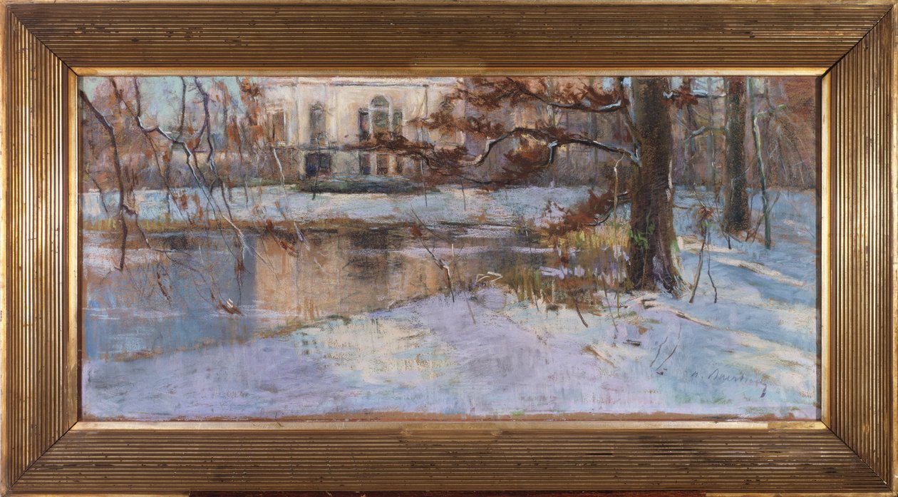 Casa de Campo e Parque coberto de neve de Albert Baertsoen