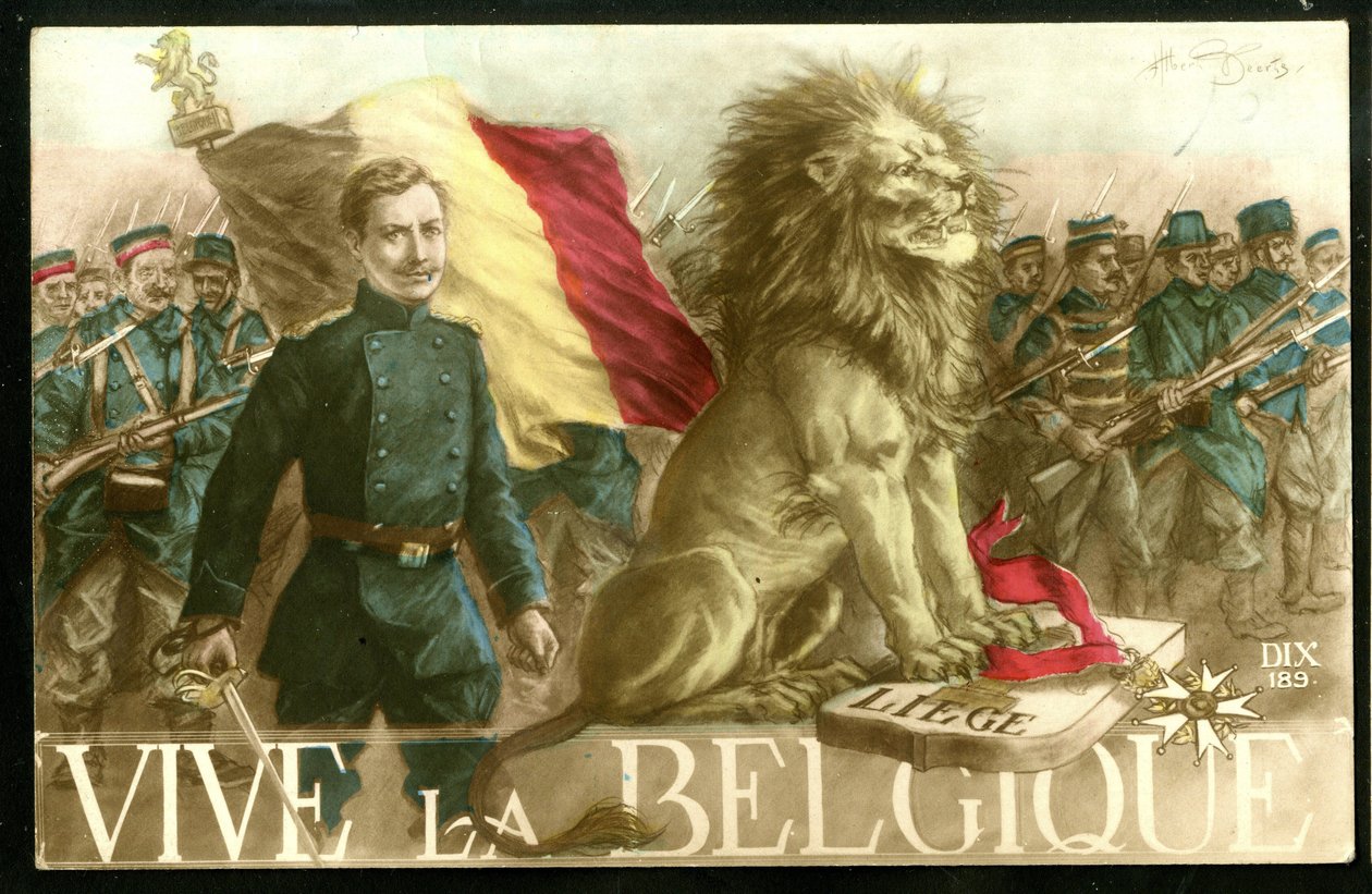 Guerra 14-18:Viva a Bélgica, c.1915 (Postal) de Albert Beerts