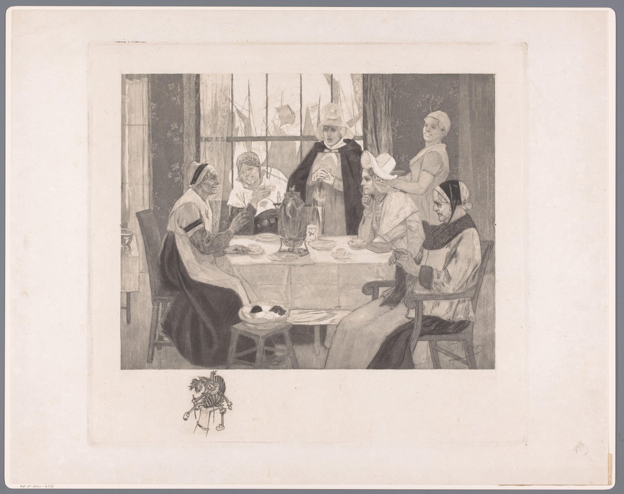 Empresa de mulheres em traje à mesa
Le scandale de Albert Bertrand (attributed to)