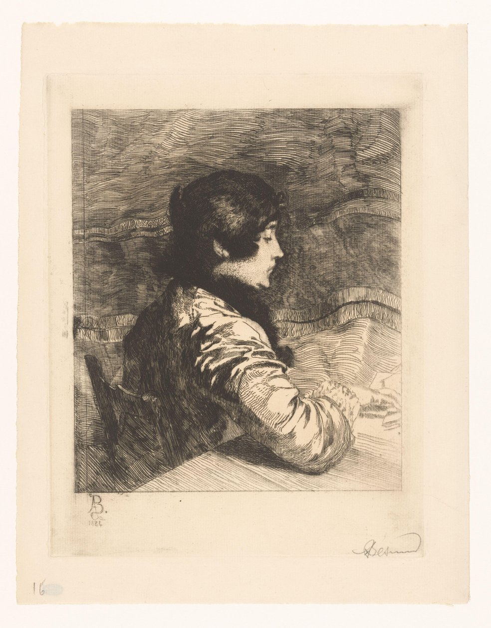 Retrato de Charlotte Besnard de Albert Besnard (signed by artist)