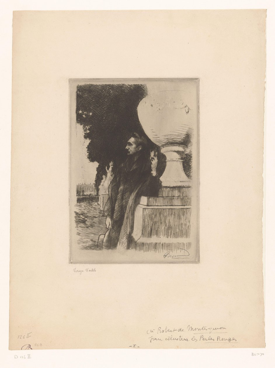 Retrato de Robert de Montesquiou de Albert Besnard (signed by artist)