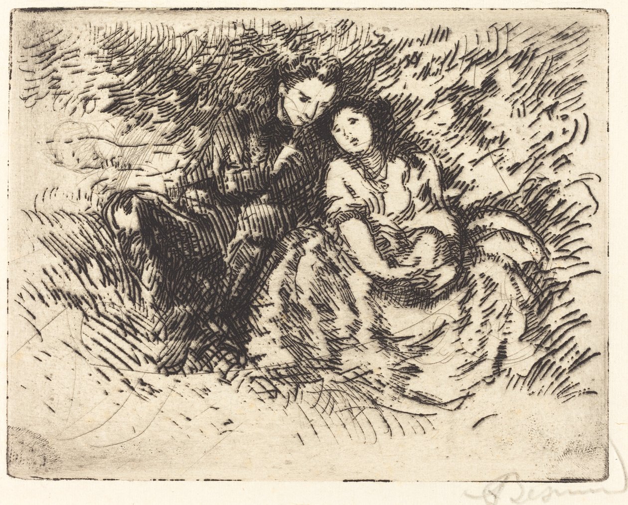 Conversa amorosa (Conversa amoureuse) de Albert Besnard