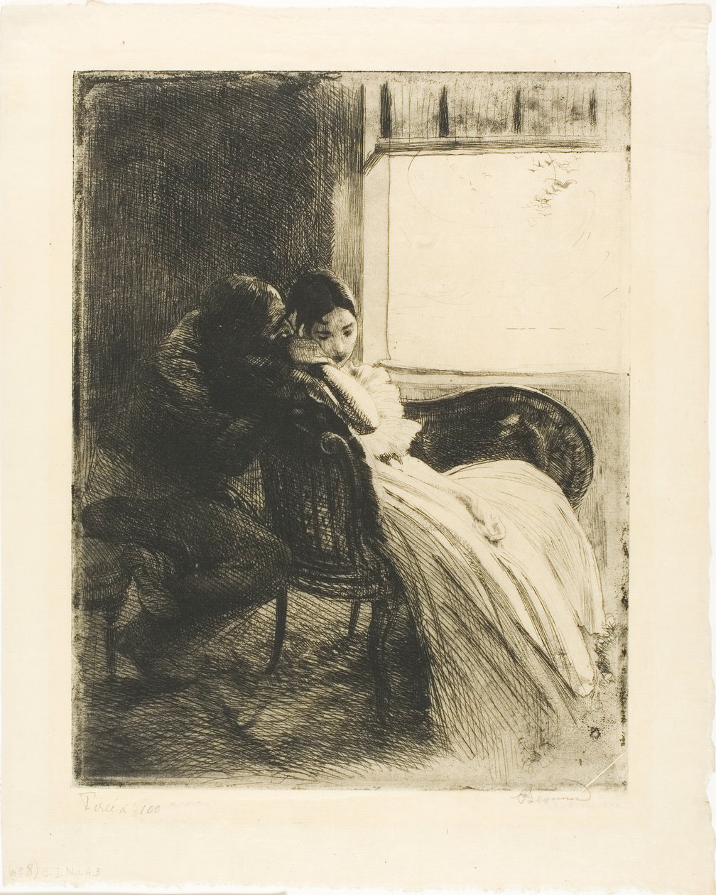 Flerte, prato 6 de Mulher de Albert Besnard