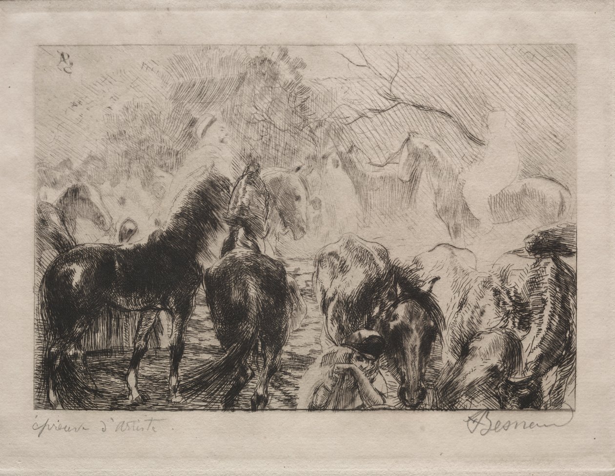 Mercado de cavalos em Argel de Albert Besnard