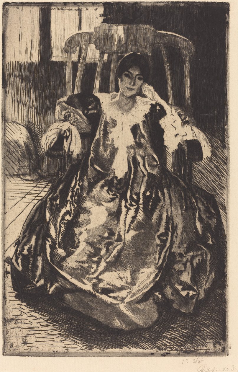 O vestido de seda de Albert Besnard
