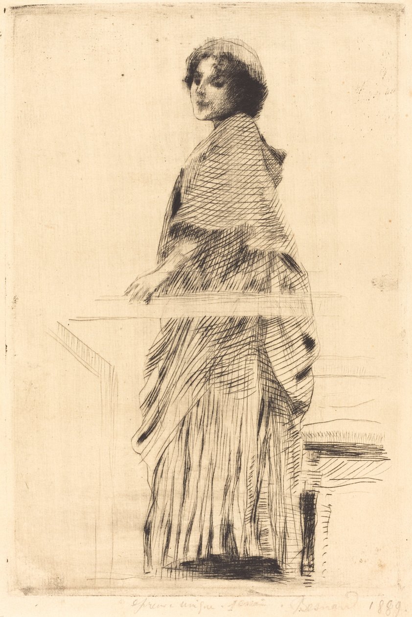 Mulher em uma capa (La femme à la pèlerine) de Albert Besnard