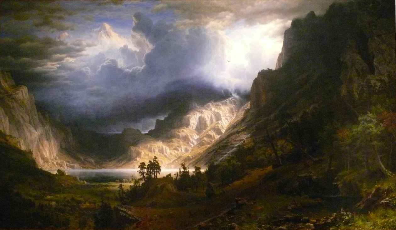 Uma tempestade nas Montanhas Rochosas, Monte Rosalie de Albert Bierstadt