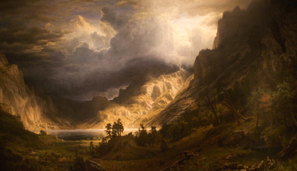 Uma tempestade nas Montanhas Rochosas, Monte Rosalie de Albert Bierstadt