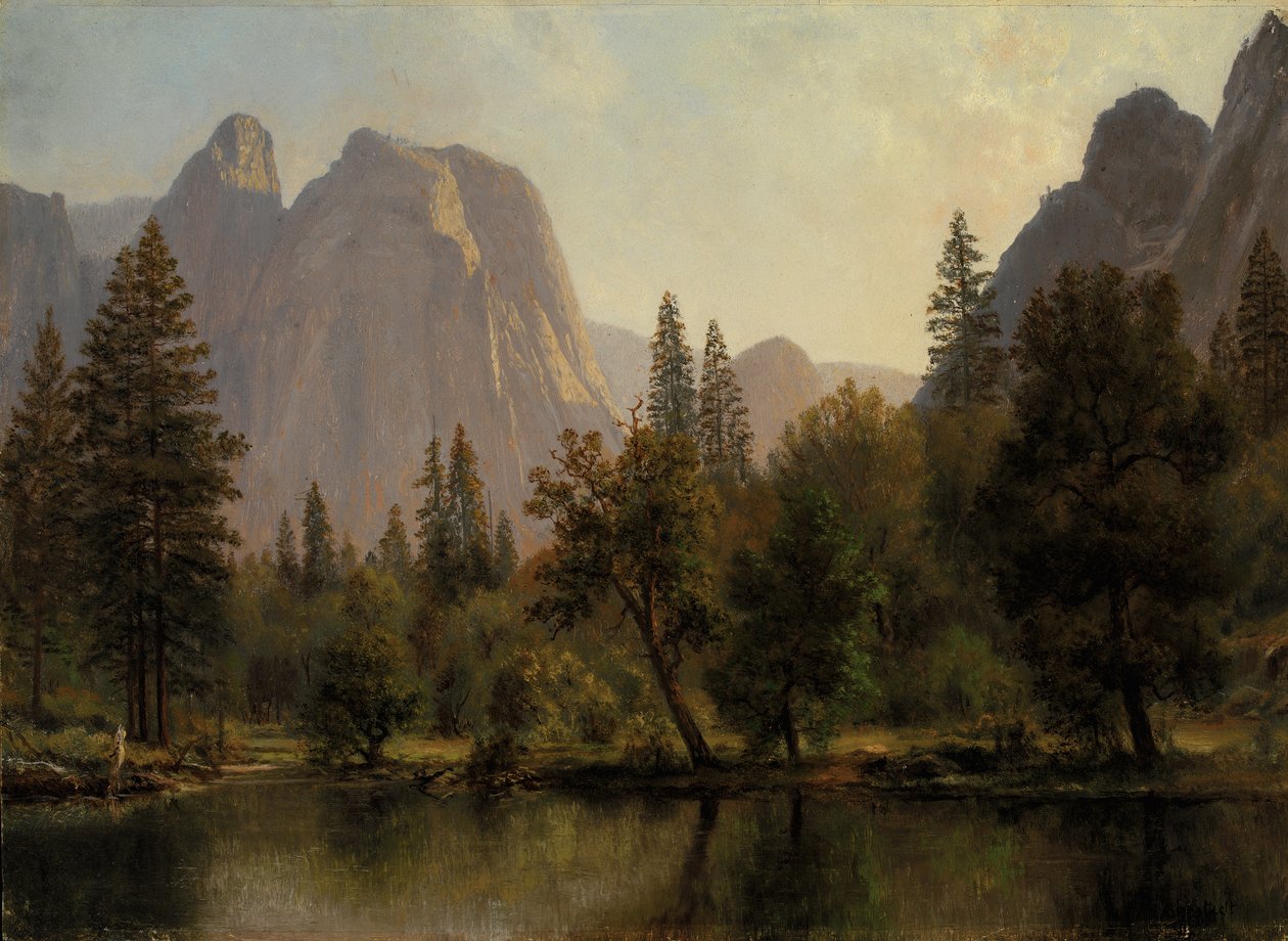 Cathedral Rocks, Vale de Yosemite, ca. 1872. de Albert Bierstadt
