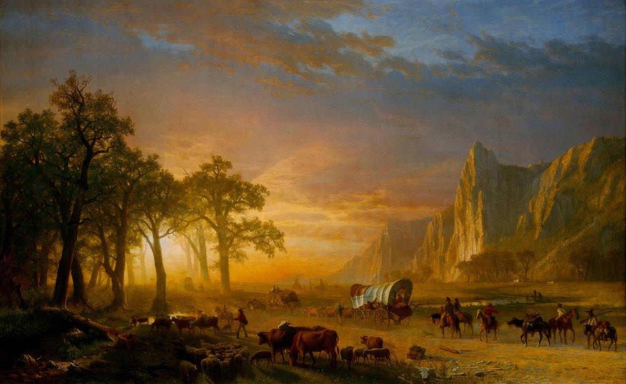 Emigrantes atravessando as planícies de Albert Bierstadt