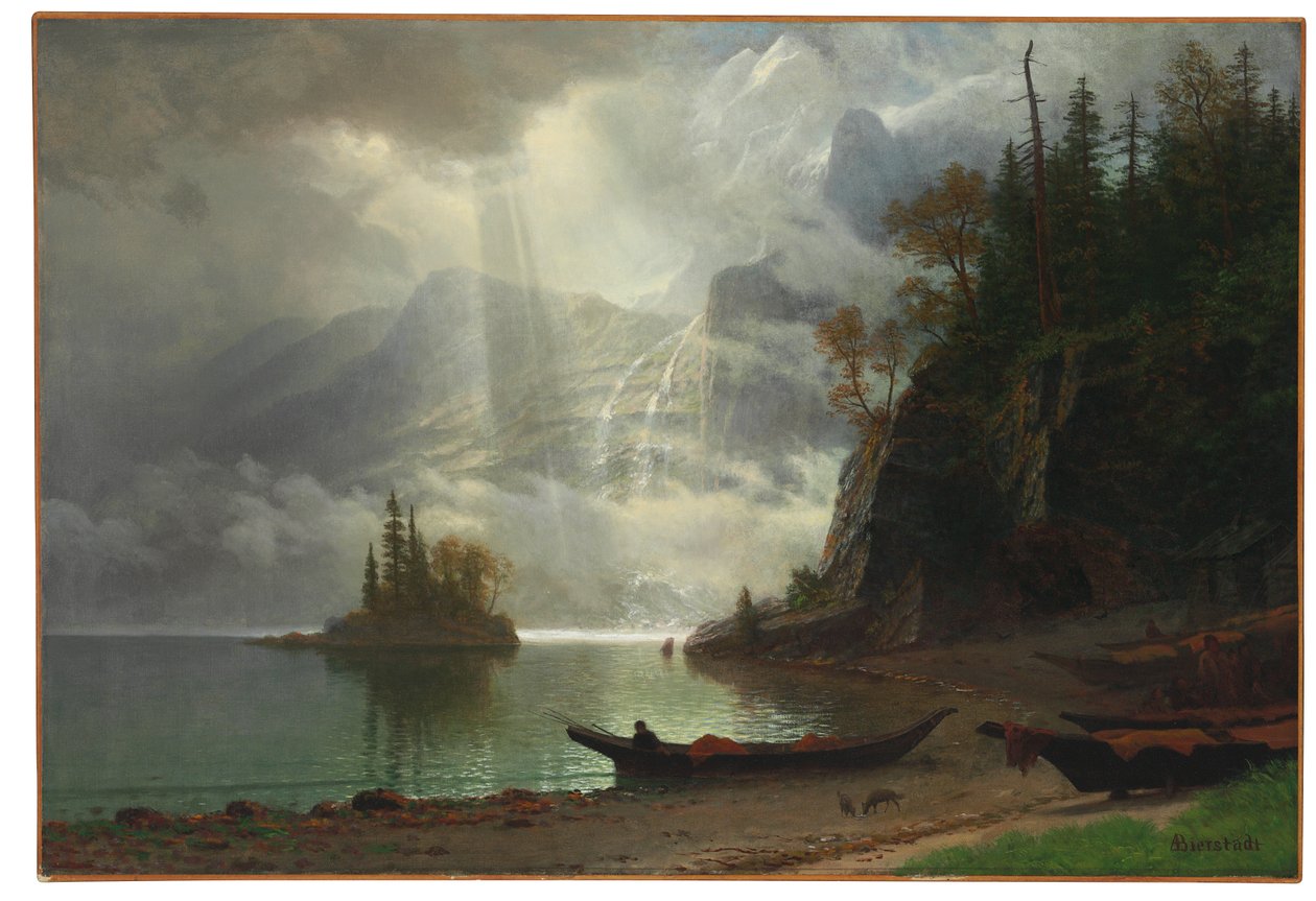 Ilha no lago de Albert Bierstadt