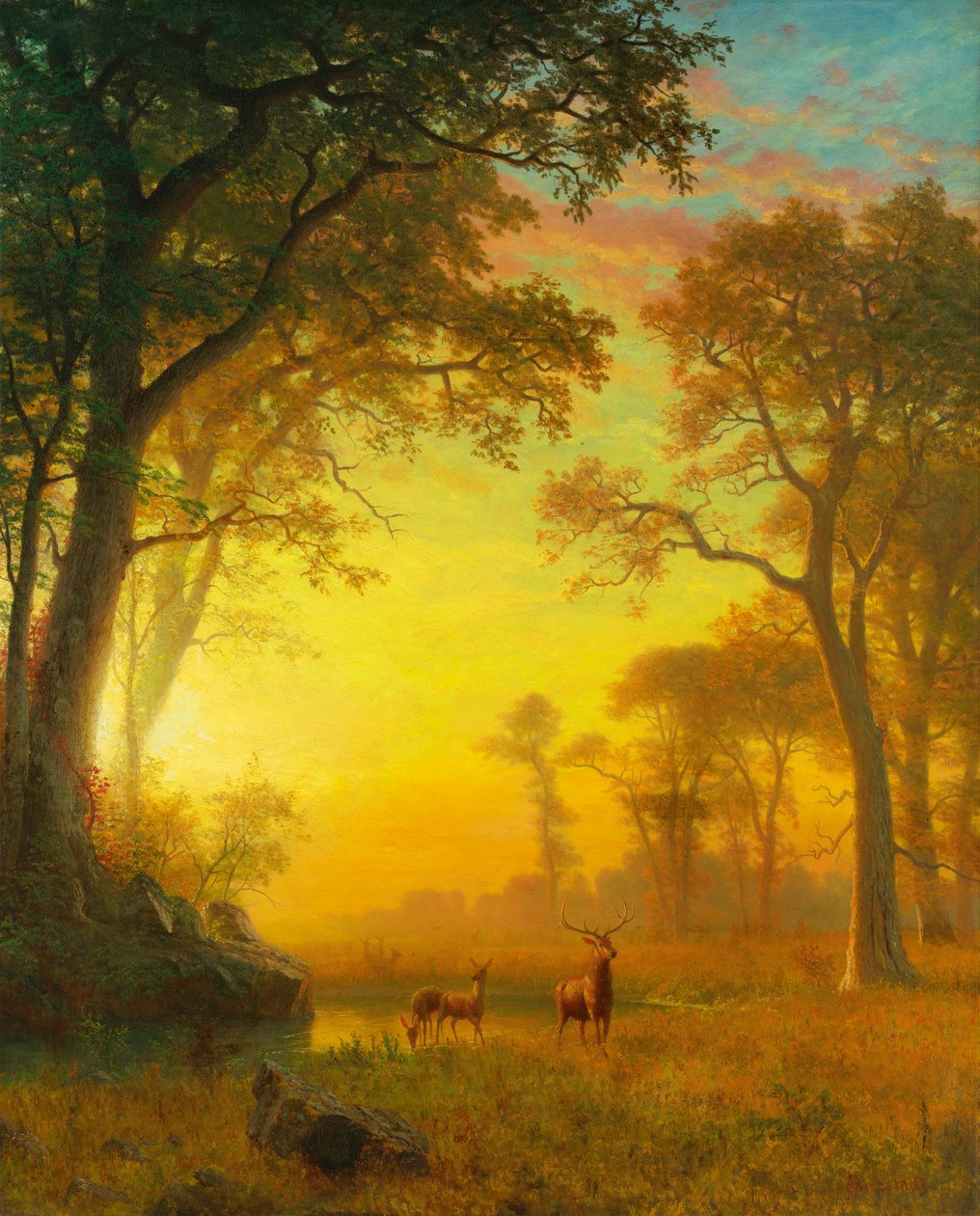 Luz na floresta de Albert Bierstadt