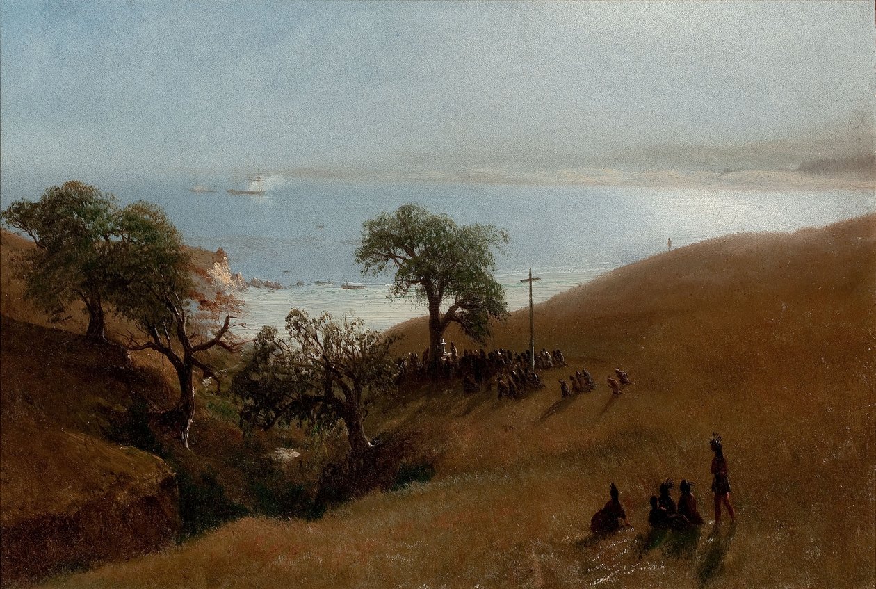 Monterey, Califórnia (Estudo para a entrada em Monterey) de Albert Bierstadt
