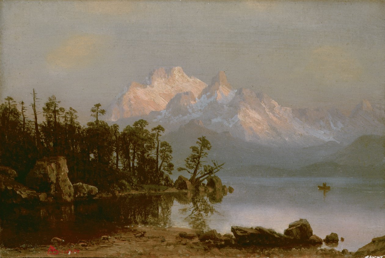 Canoagem na Montanha de Albert Bierstadt