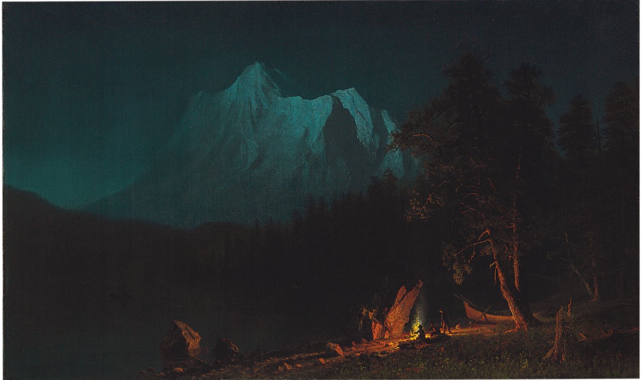Paisagem montanhosa ao luar de Albert Bierstadt