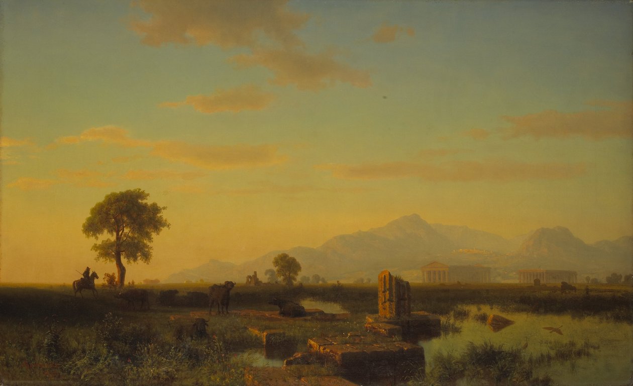 Ruínas de Paestum de Albert Bierstadt