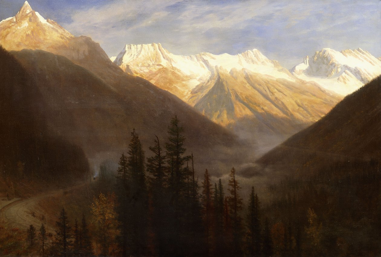 Nascer do sol da estação glaciar, c.1890 de Albert Bierstadt