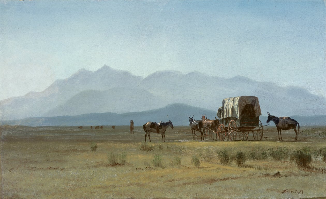 Carrinha dos Topógrafos nas Montanhas Rochosas de Albert Bierstadt
