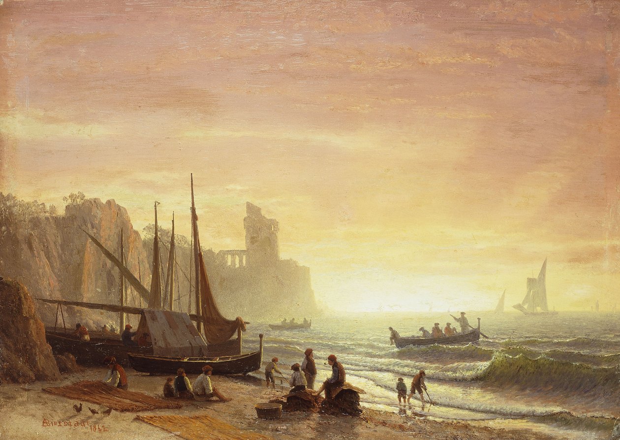 A frota pesqueira, 1862 de Albert Bierstadt