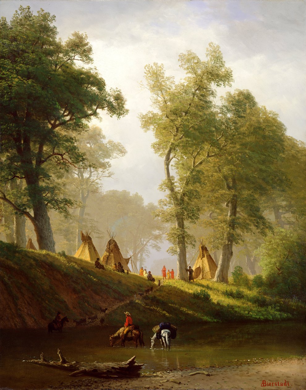 O rio Wolf, Kansas, c.1859 de Albert Bierstadt
