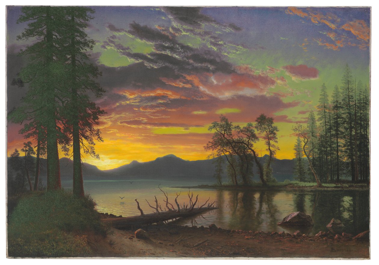Crepúsculo, Lake Tahoe, c.1870s de Albert Bierstadt