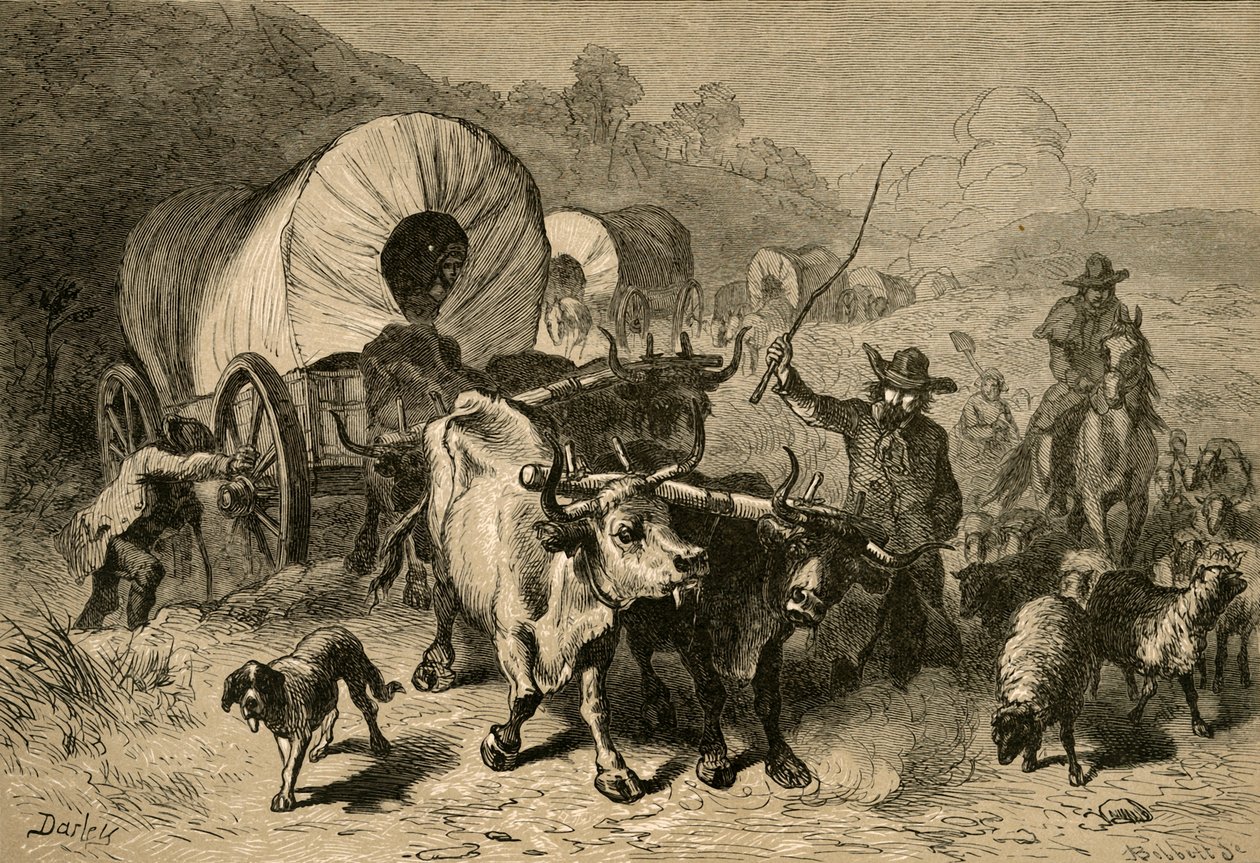 Emigração para o país ocidental, 1877. de Albert Bobbett