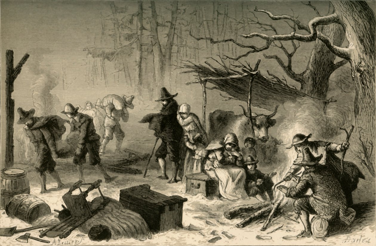 Colonizadores ingleses na América, 1877. de Albert Bobbett