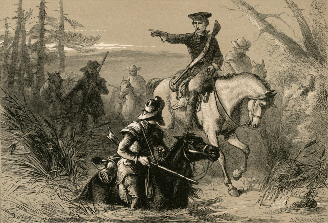 Major Washington em sua missão ao comandante francês, 1877. de Albert Bobbett