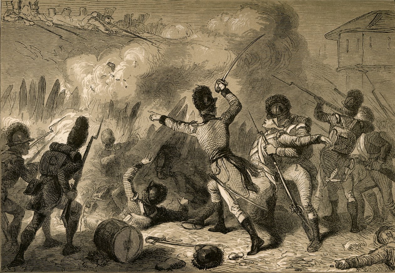 Os britânicos repeliram em Fort Stephenson, 1878. de Albert Bobbett