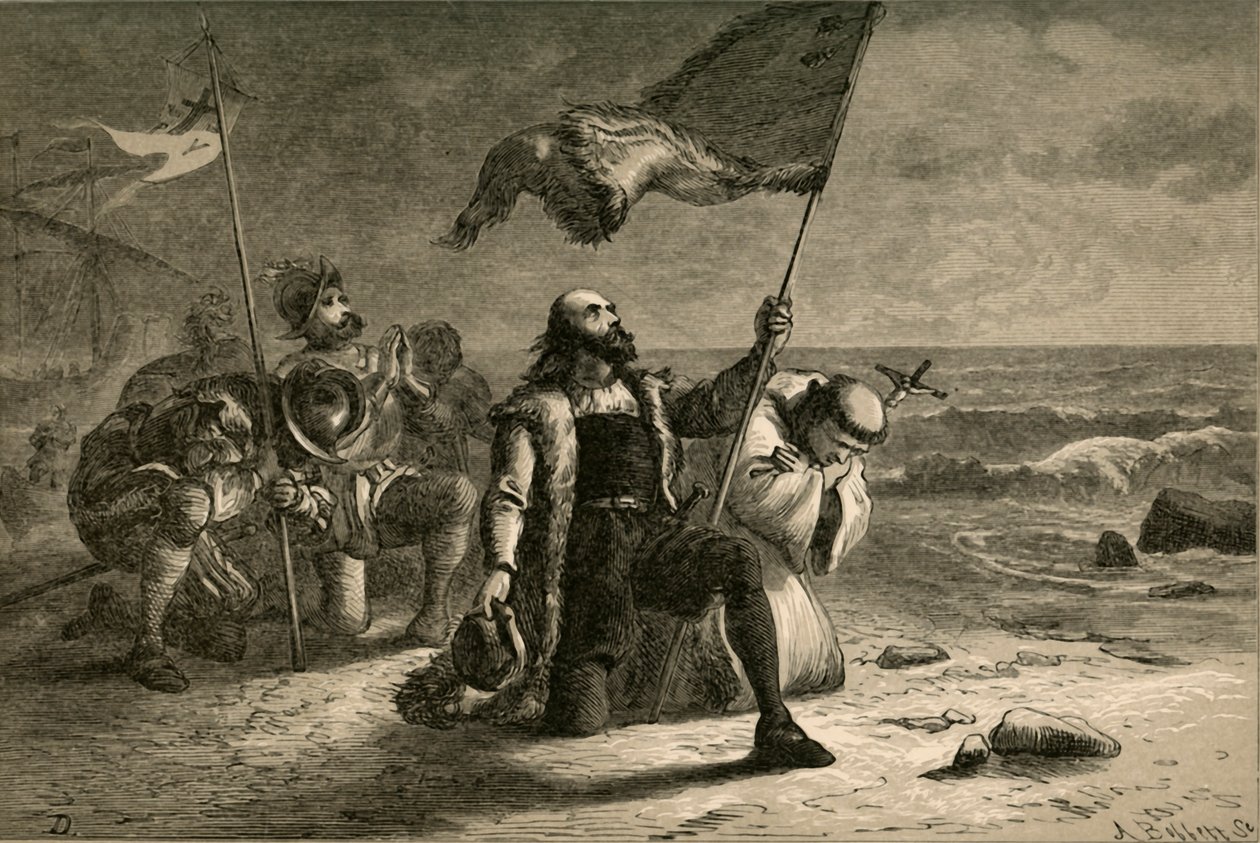 O desembarque de Colombo, 1877. de Albert Bobbett